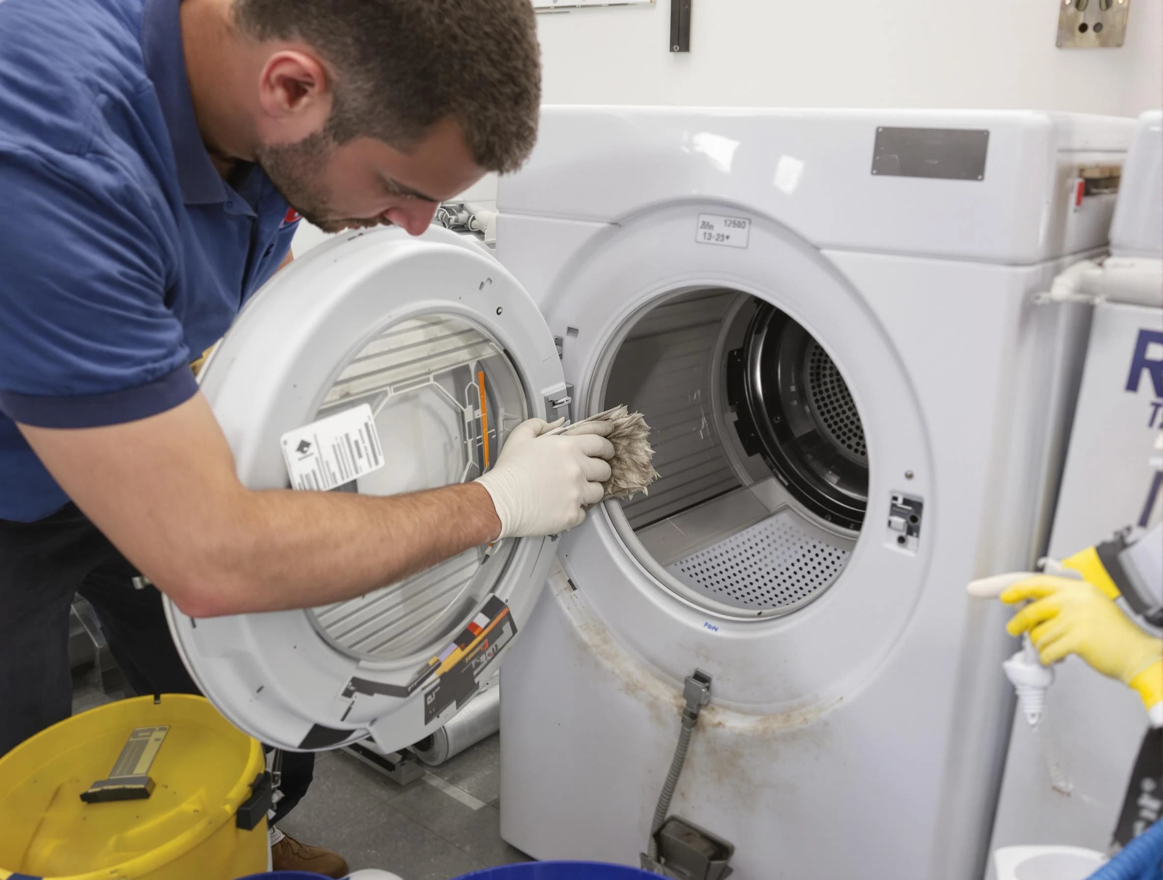 Calera Dryer Vent Cleaning specialist performing detailed lint trap cleaning service in Calera