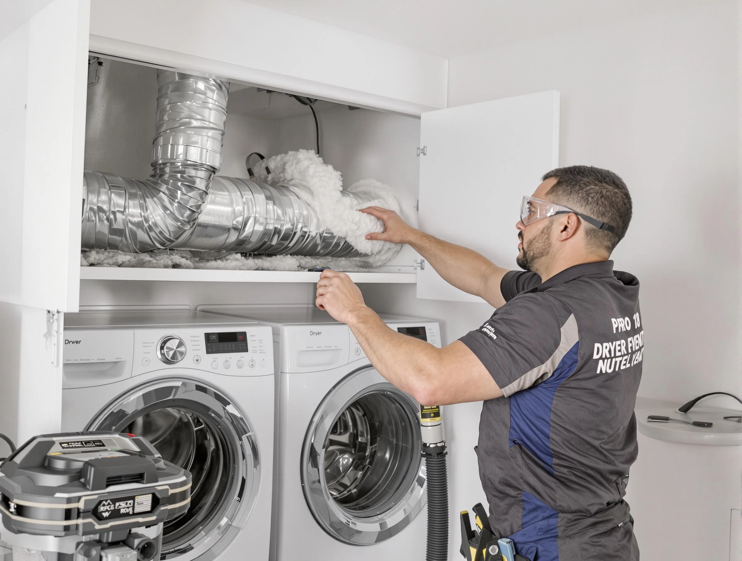 Calera Dryer Vent Cleaning certified technician performing specialized gas dryer vent cleaning in Calera