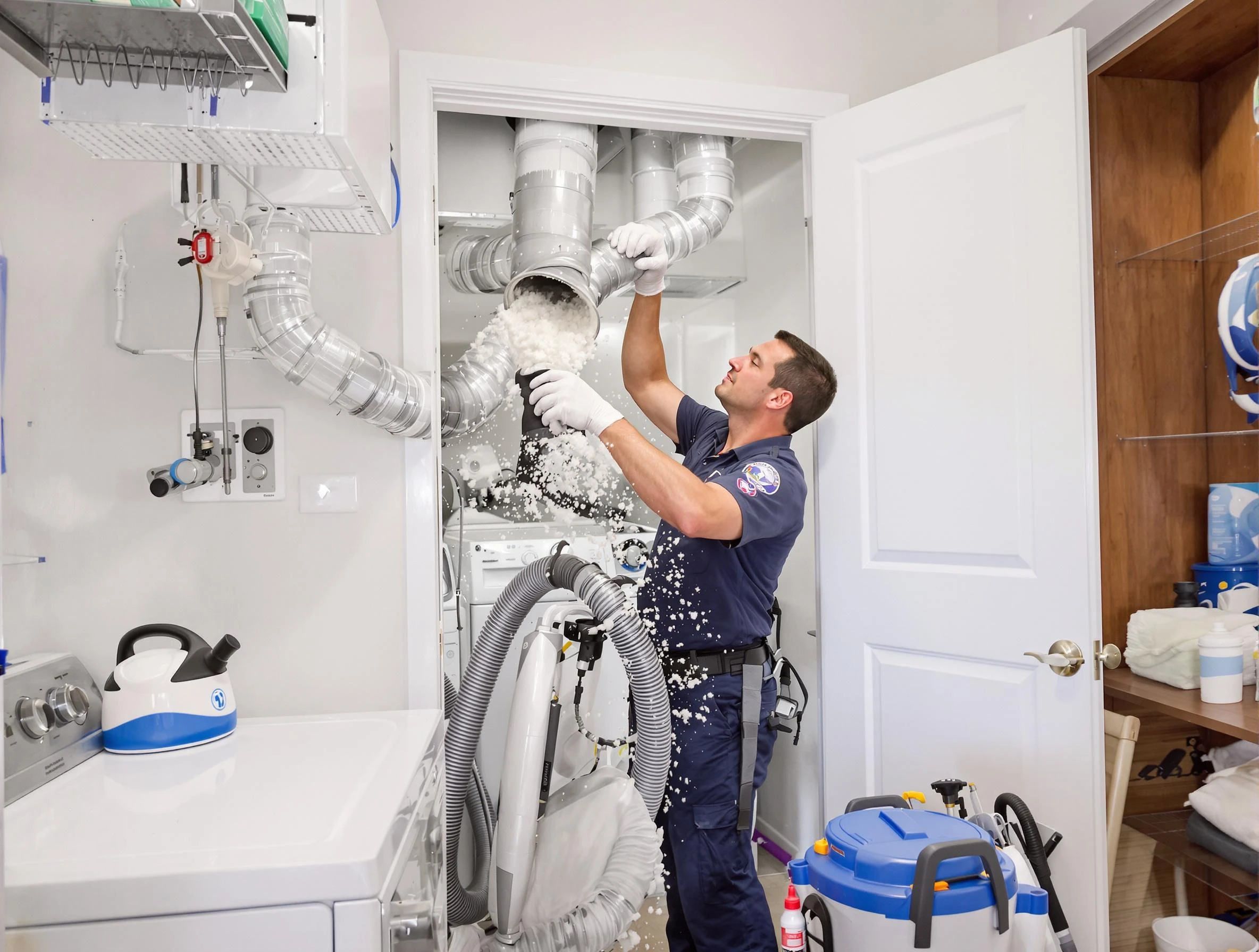 Calera Dryer Vent Cleaning technician delivering thorough residential dryer vent cleaning service in Calera